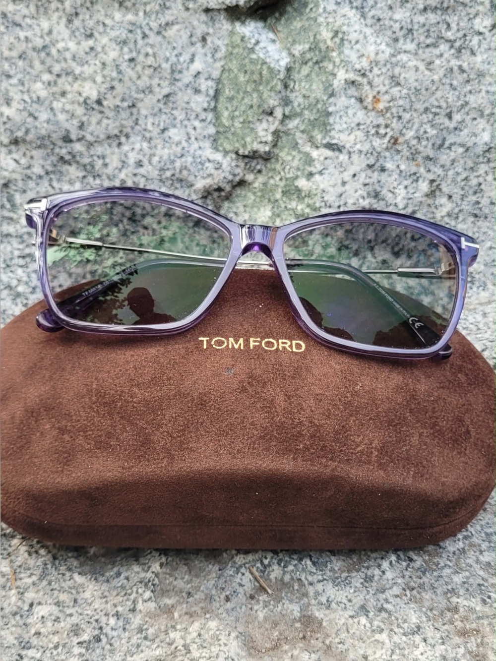 Authentic Tom Ford Translucent Lavender Cat-Eye Prescription Lenses and Case - Picture 3 of 10
